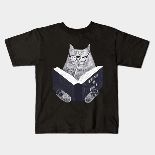 Smart cat Kids T-Shirt by kodamorkovkart